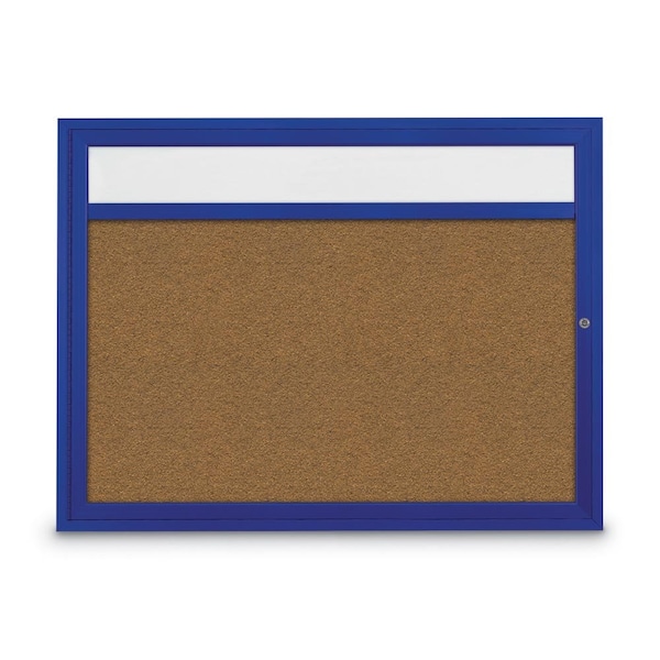 Slim Enclosed Corkboard, 30"x36", Satin Alum Frame/Surf